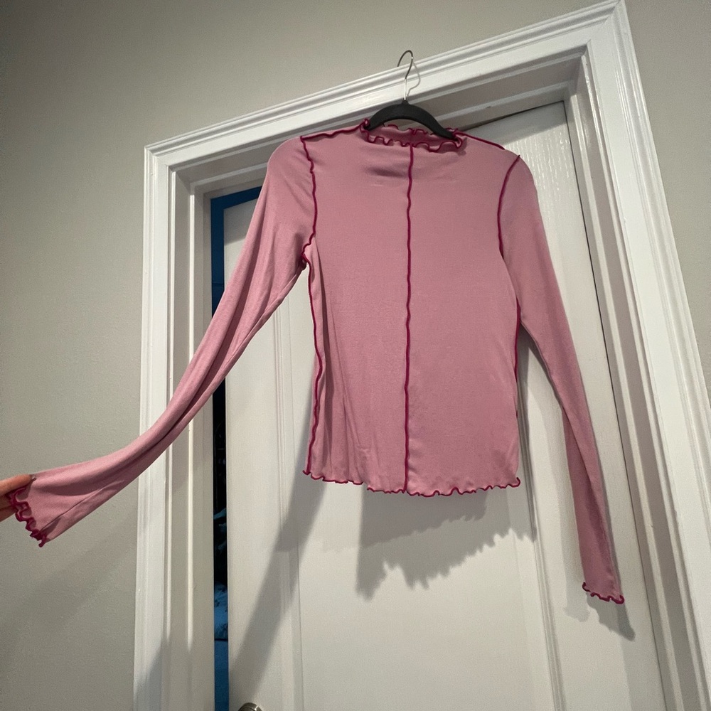 Pink Ruffled Free People Top - Picture 3 of 6